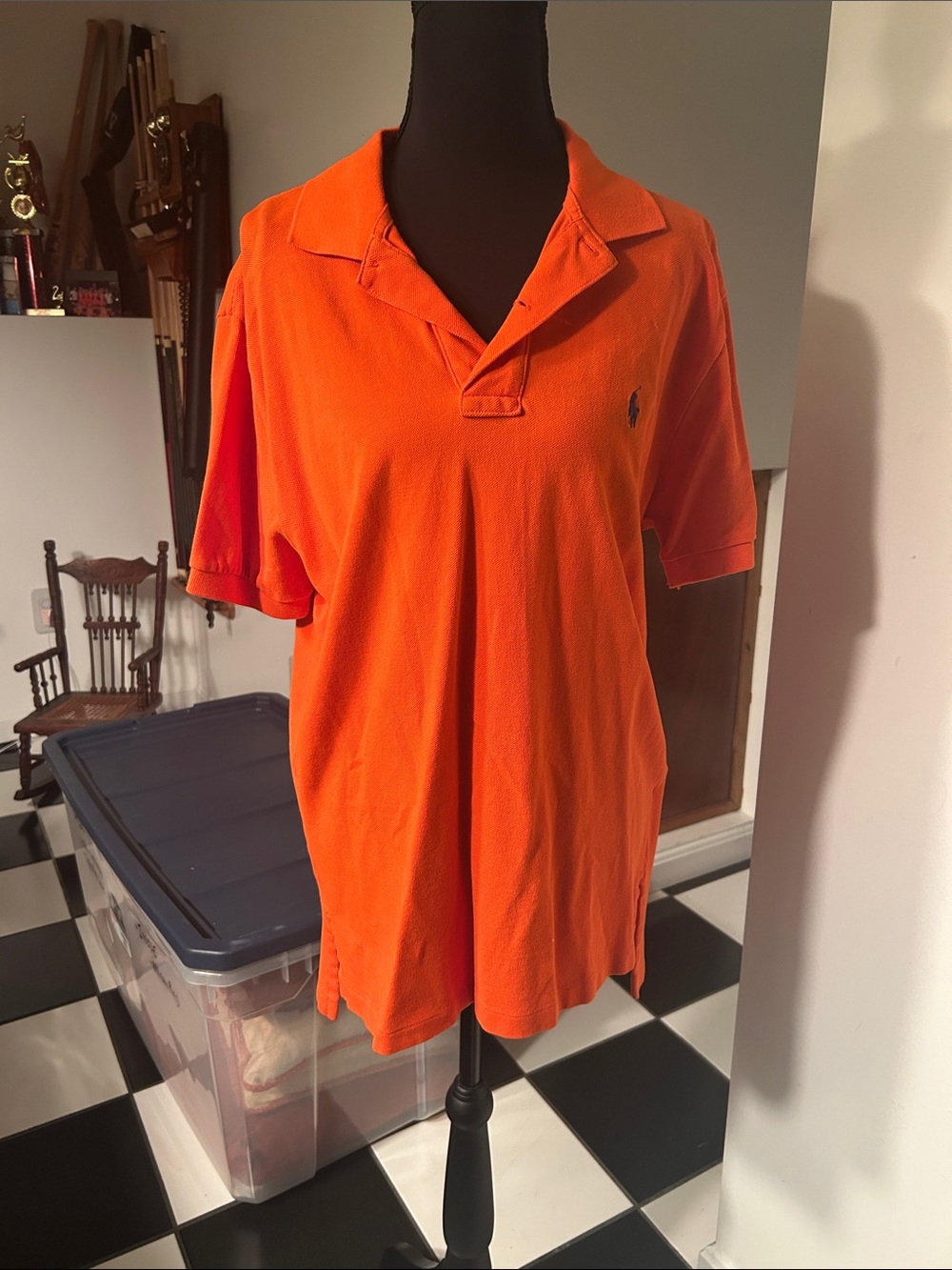 Ralph Lauren Men’s Orange Polo Shirt with Embroidered Pony